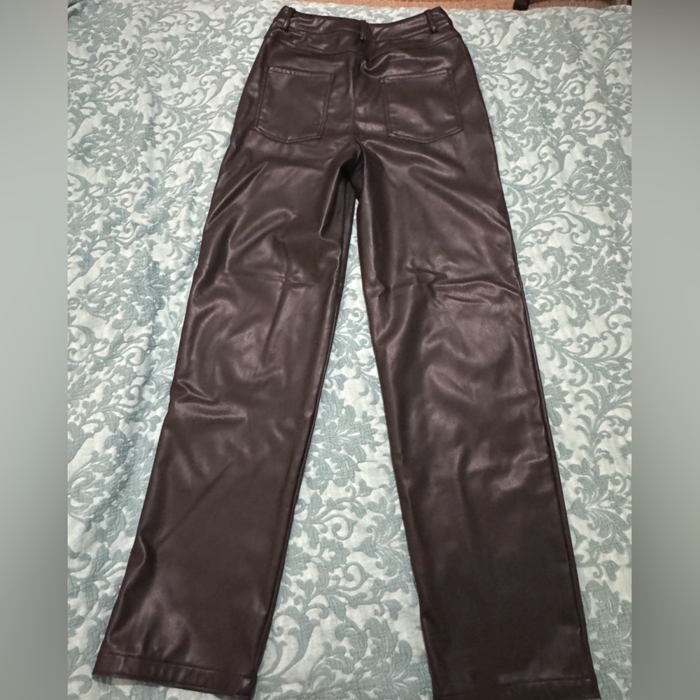 NWOT ASOS Design Tall faux leather straight leg pants - Picture 3 of 4